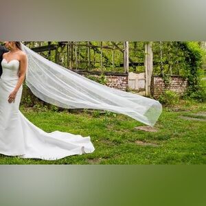 Stunning White Beaded Bridal Veil